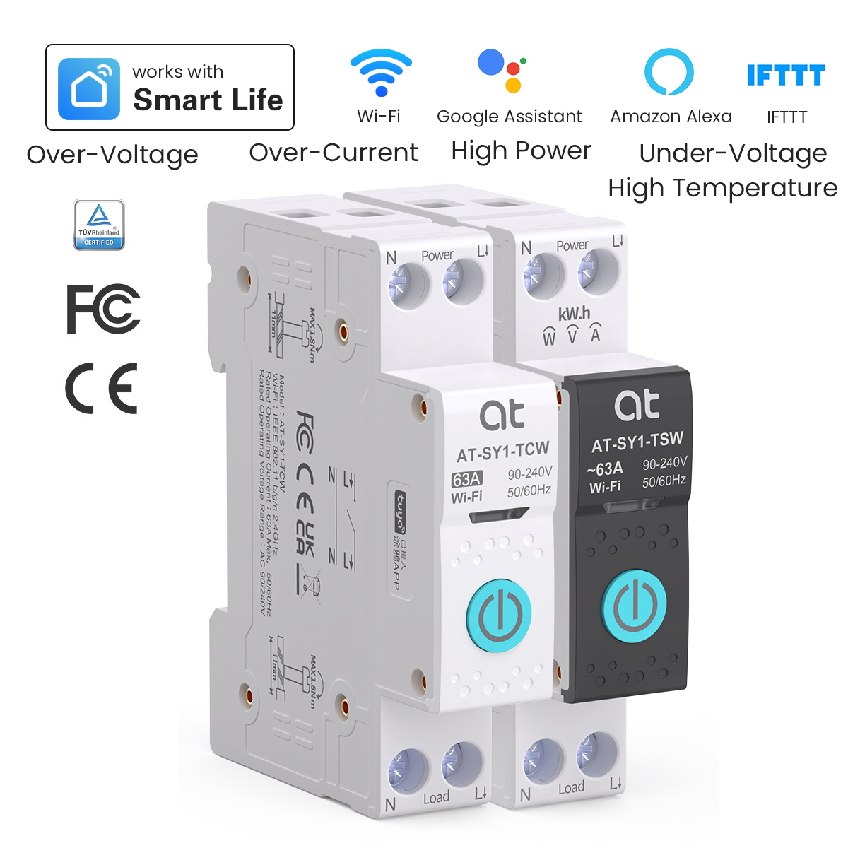 Smart Accessories - Disjoncteur WiFi intelligent Tuya 1P +