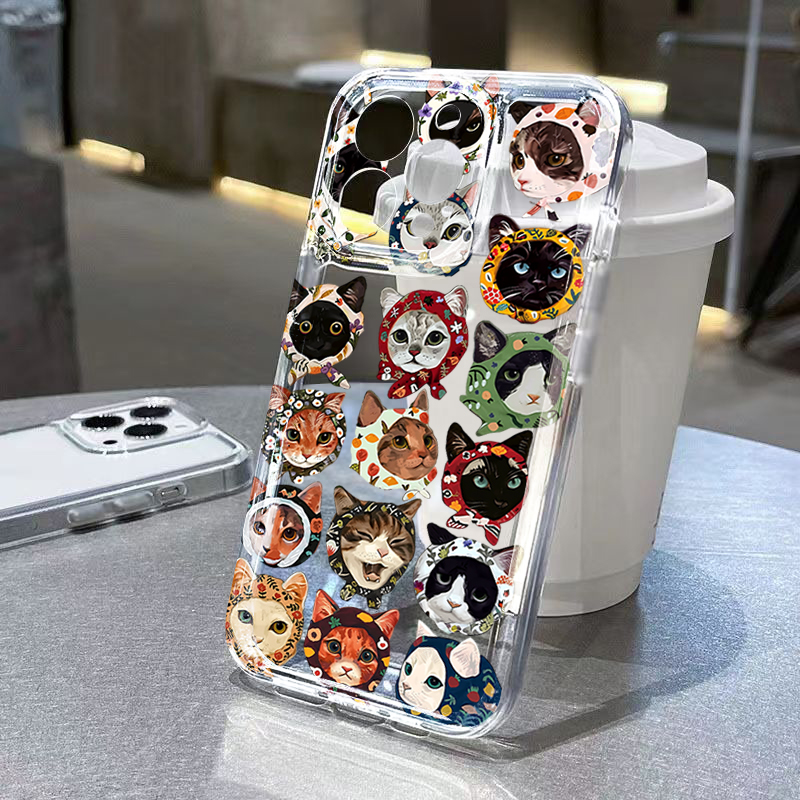 Samsung Galaxy A55 - Coque de téléphone transparente avec chat