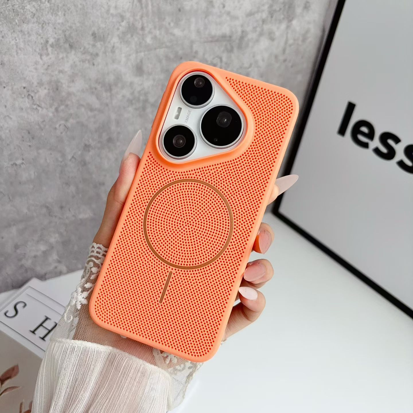 Huawei Mate 60 - Coque magnétique pour Magsafe, coque respirante,