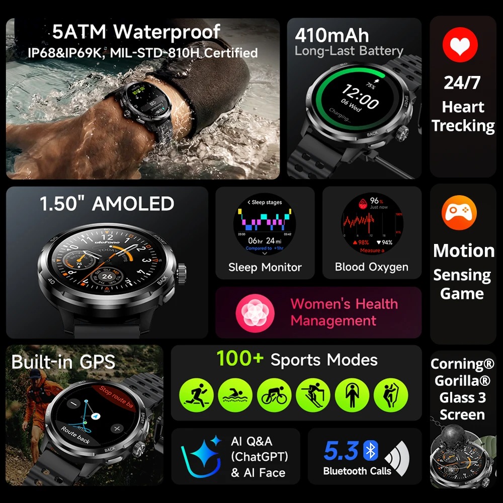 Montre connectée Ulefone Armor - Smartwatch X avis et prix