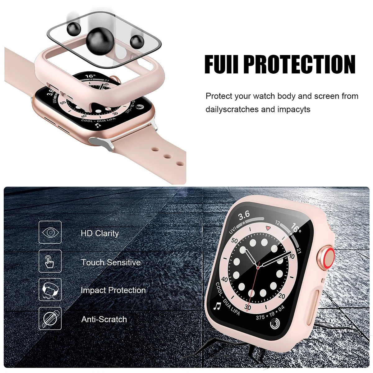 Coque en verre et couvercle po - Smartwatch Band Accessories avis et prix