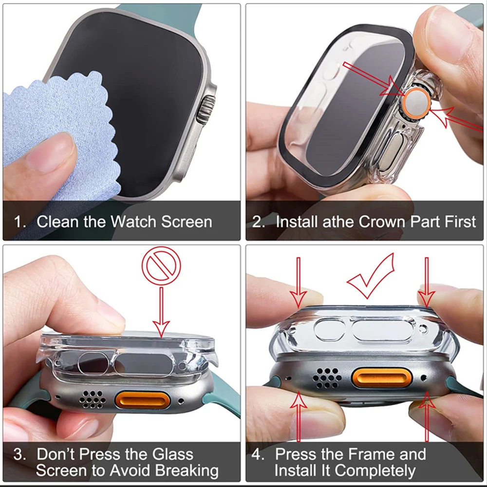 Verre + boîtier pour Apple Wat - Smartwatch Band Accessories avis et prix